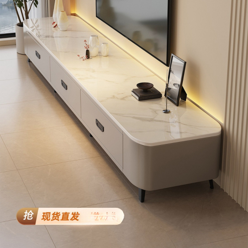 Slate Tv Cabinet Living Room Home Small Apartment Light Luxury High-End Modern Simple Floor-Standing Coffee Table Tv Cabinet Combination