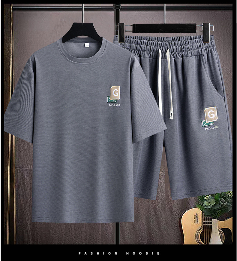 Men's Quick-Dry Short Sleeve T-Shirt And Shorts Set Breathable Summer Sportswear Casual Comfort Fit Outfit_viptrois.com