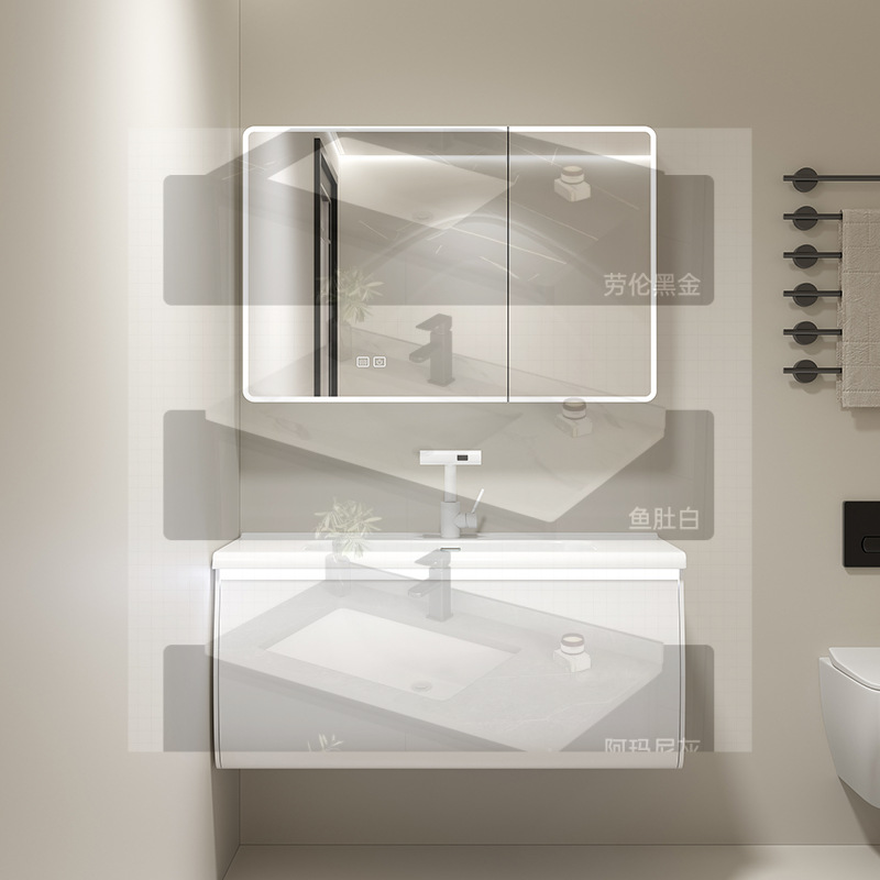 Nuevo gabinete de baño de madera sólida cerámica una bañera gabinete de lavabo de baño doméstico lavabo combinado lavabo