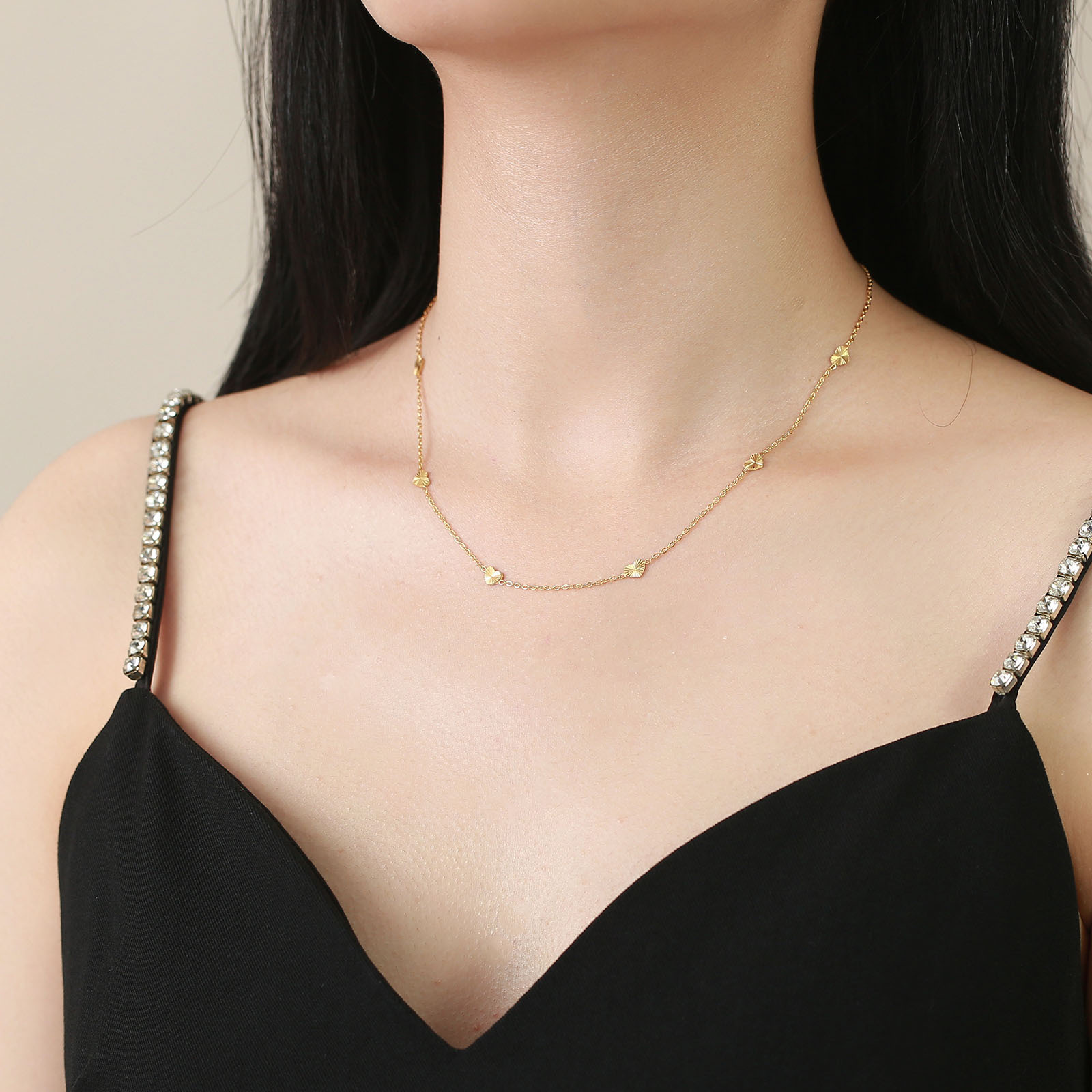 Simple Style Heart Shape Stainless Steel Necklace Plating Stainless Steel Necklaces