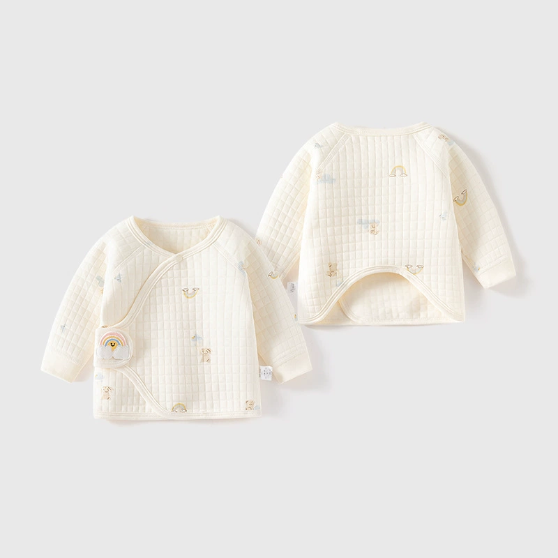 Одежда для новорожденных с короткой спинкой, милый мультяшный топ с пряжкой, хлопковая цельная Пижама без костей для мальчиков и девочек