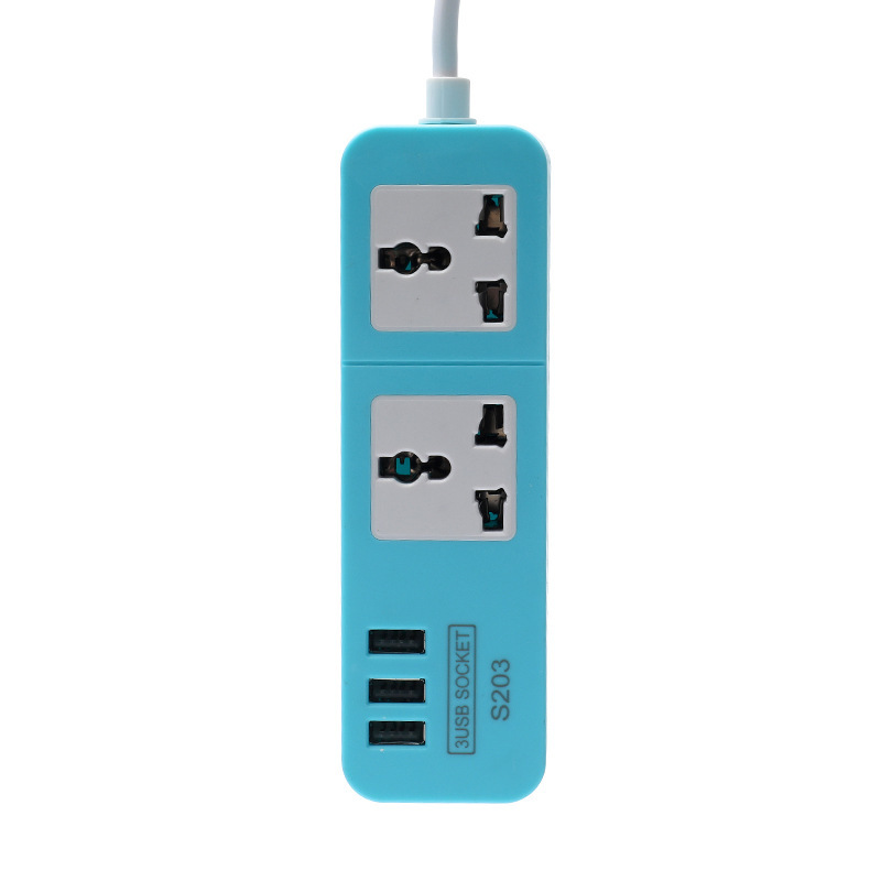 102 # 3USB 1A tarjeta de absorción 1.8m Dubai enchufe 203 # sin interruptor de alimentación enchufe de comercio exterior