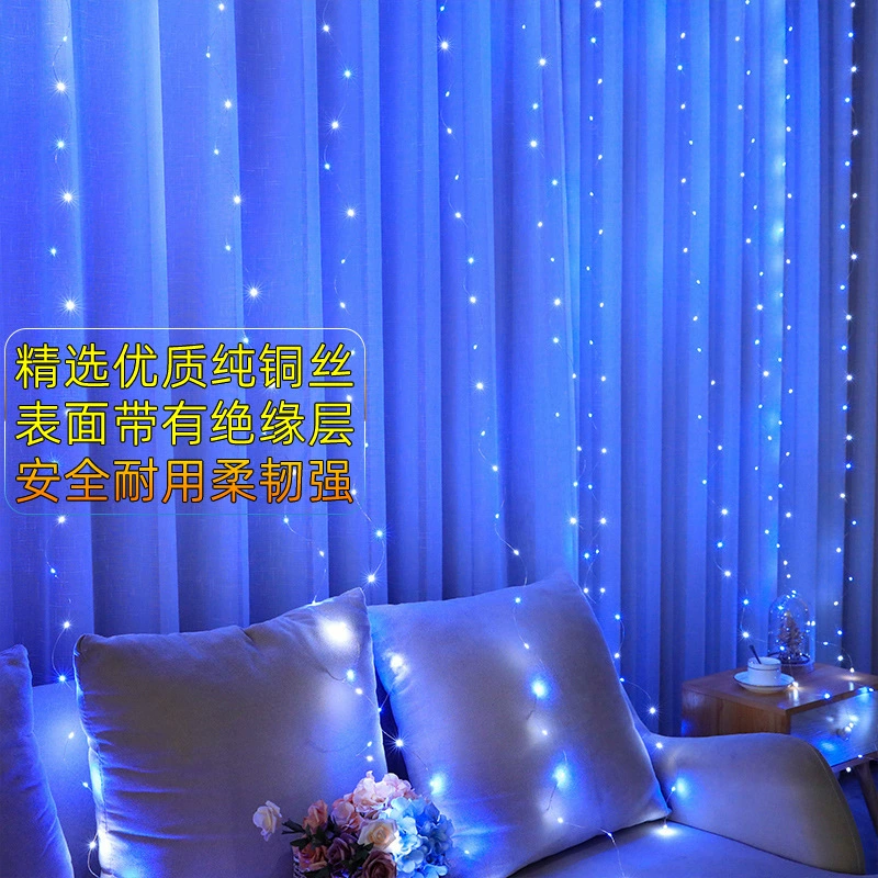 LED-гирлянда светодиодная, тёплая атмосфера, гирлянда нить, водопад света, романтическая атмосфера, звёздное небо, декоративные светильники для спальни балкона