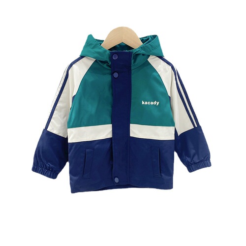 Boys' Jackets Spring 2024 New Korean Style Spring Style Color Block Style Tops Big Children's Baby Jackets Children's Clothing Trendy