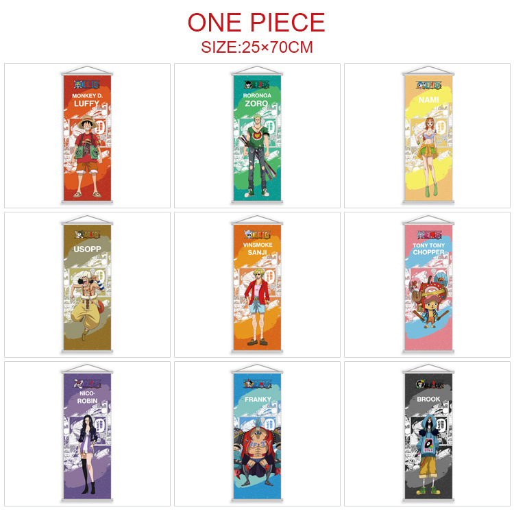 One Piece Luffy Peripheral Small Hanging Paintings Wall Decoration Paintings Japanese Anime Scroll Hanging Paintings Poster Mural Cloth Paintings