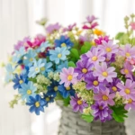 造景仿真小雏菊手捧花泡沫假花高品质绿色系仿真花工厂跳兰菊塑料