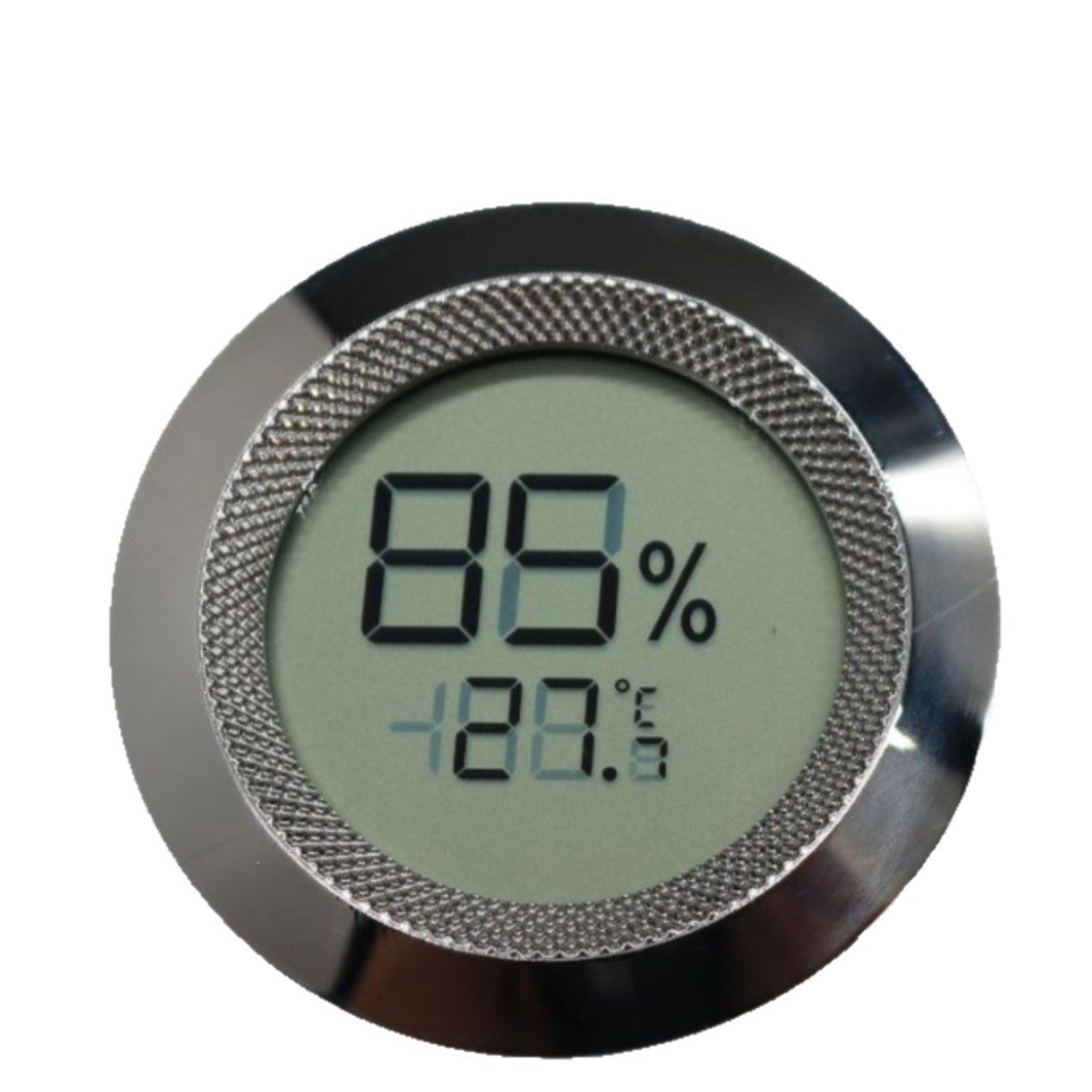Cigar Box Electronic Temperature and Humidity Meter, Embedded Pipe Holder, Round Tea Box Cabinet, Wine Cabinet, Wardrobe, Specialized for Storage