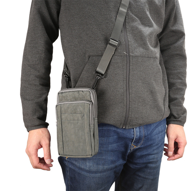 通用于手机皮套7.0寸单肩带多功能休闲挂腰包 适用苹果三星保护套