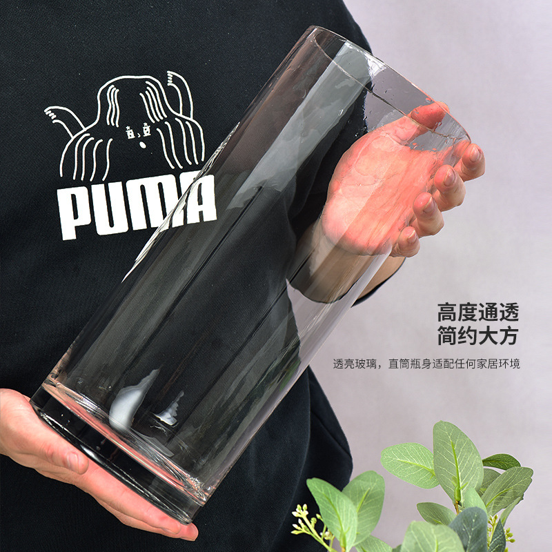 廠家批發玻璃直筒 水培魚缸蠟台 水族器皿大號玻璃高直筒