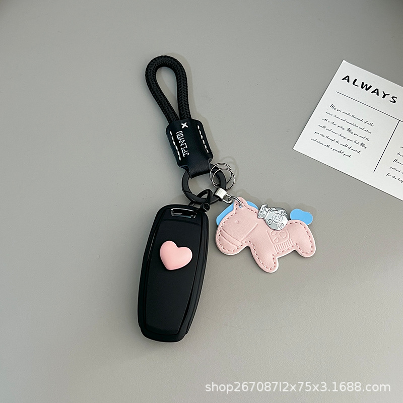 Suitable for Audi A4L Key Cover, A6L Car Key Case, Q5L Shell, A3L Holder, A5 Case, Q3 for Men, 2023 New Model, Q4 E-Tron Simple Design