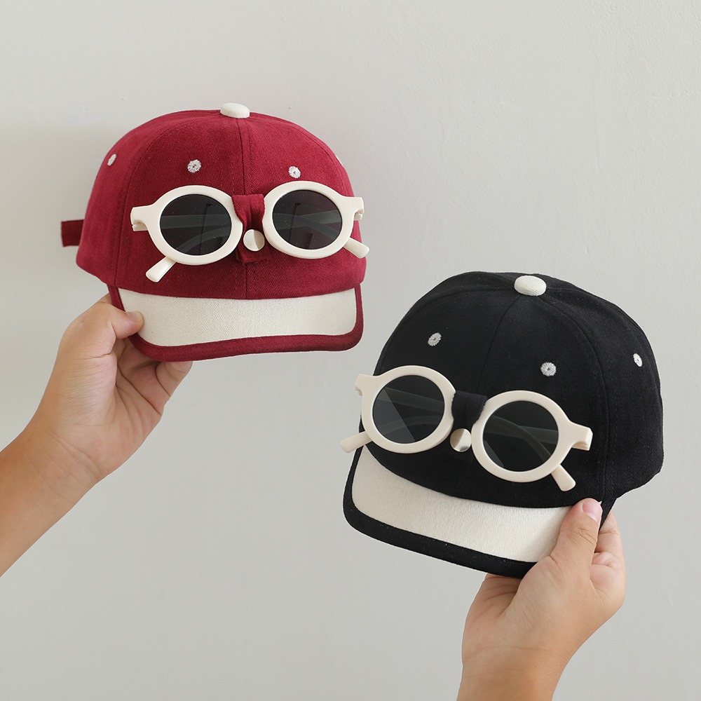 Baby gafas de sol sombrero de béisbol para niños y niñas sombrero de bisel corto sombrero de protección solar para viajar sombrero versátil sombrero de sol verano primavera otoño