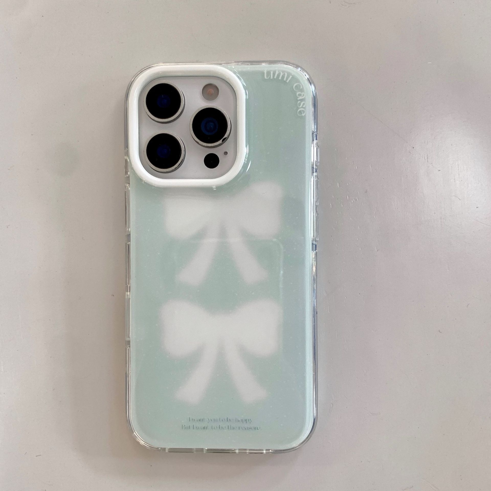 Simple verano verde bowknot para iPhone15/16 funda para teléfono móvil 14ProMax Pareja 16Pro Mujer 13