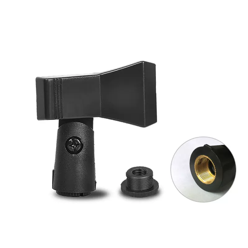 弹簧麦克风夹子 加铜螺纹加固支架夹子套配件跨境