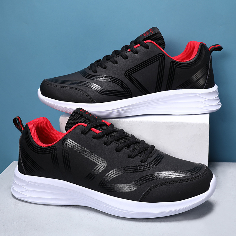 Autumn men's sports shoes leather casual...