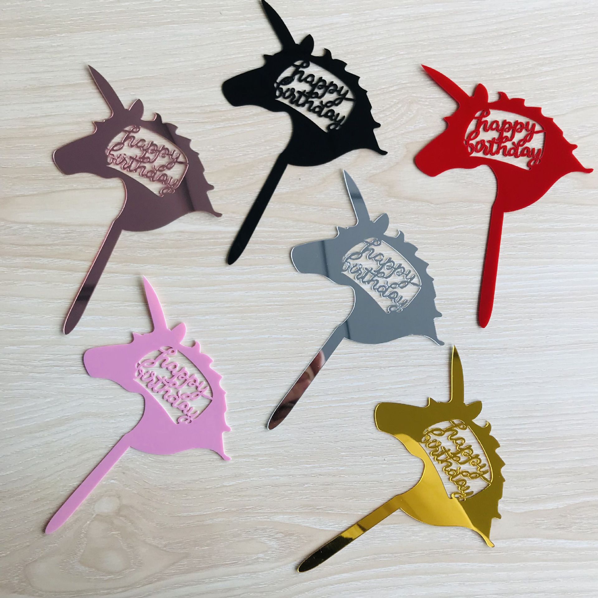 Fábrica de acrílico directo Feliz Cumpleaños feliz Feliz cumpleaños tarjeta plug-in postre Mesa hornear