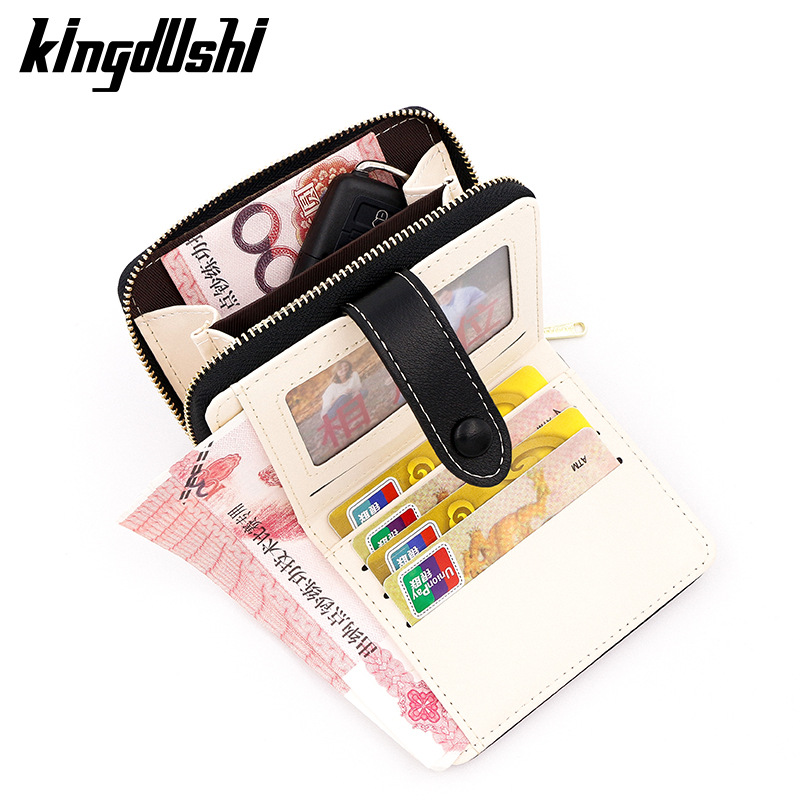 Corea moda hebilla señoras billetera corta de gran capacidad Multi-Tarjeta cero cartera tarjeta fabricantes al por mayor