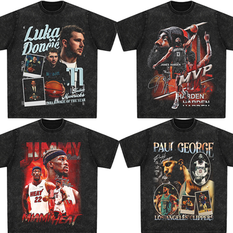 American Star Printed T-Shirt Leonard Morante Curry Three Ball Owen Kobe James Short Sleeve Suit