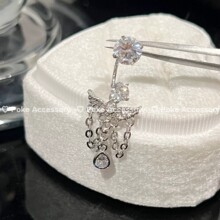 清冷感天使翅膀水滴耳骨钉高颜值可拆卸设计感百搭马蹄环耳饰耳环