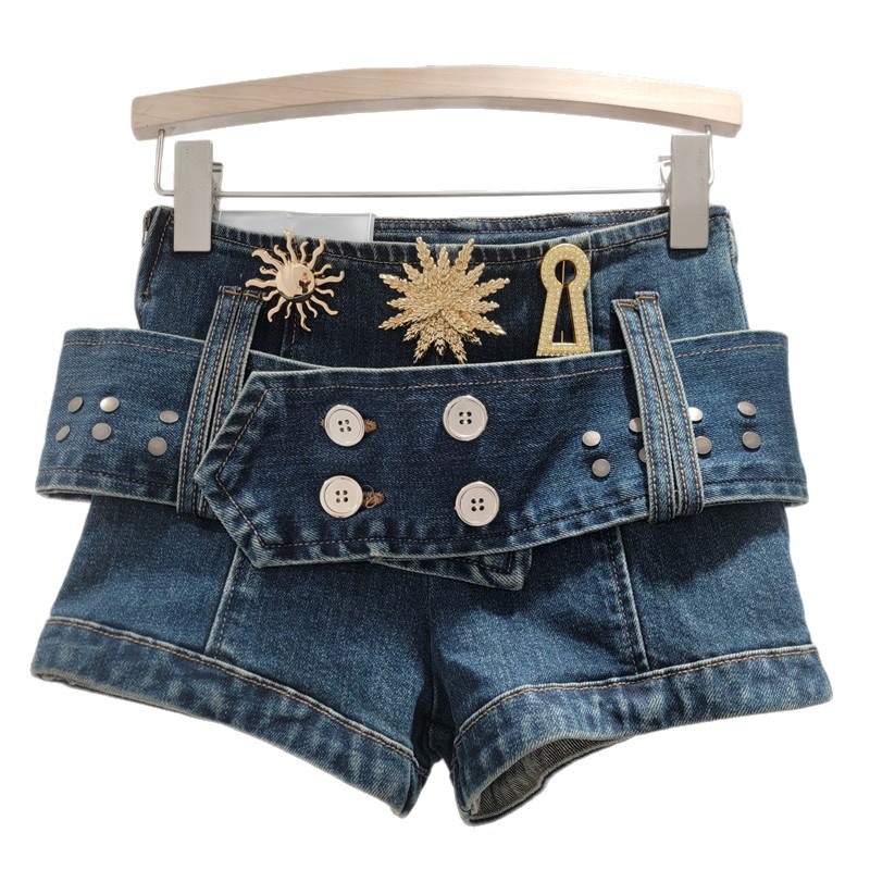 Pantalón Corto de Mezclilla Cintura Baja para Mujer