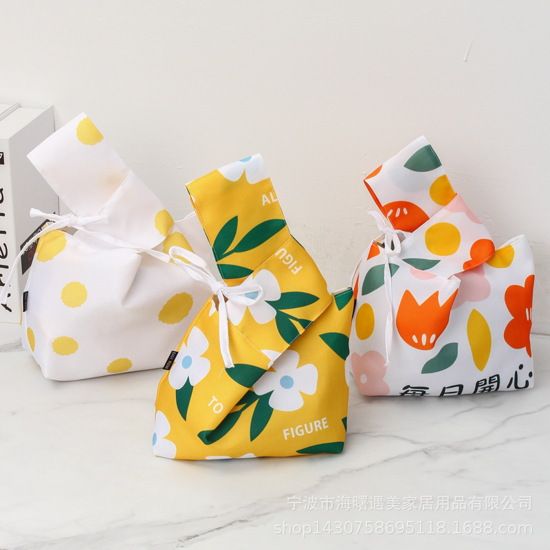 遇美手提便当袋带饭包上班学生防水简约可爱防水便携饭盒袋手提袋