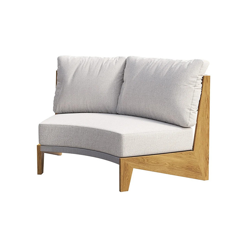 Sofá de teca al aire libre norteamericano moderno ocio jardín villa balcón jardín mobiliario de madera maciza