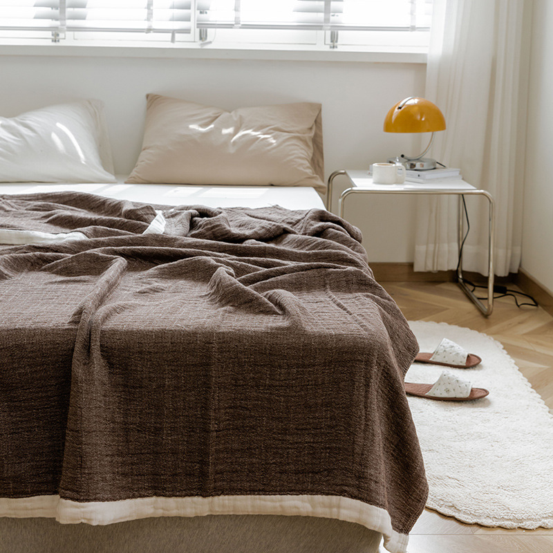 A-class maternity and baby-grade 100% cotton gauze towel blanket, pure cotton summer cool blanket, Japanese-style office nap mat, home use summer thin sheet B