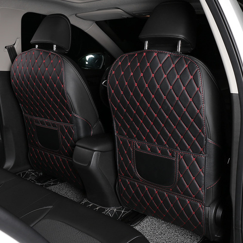 Cross-border best-selling with logo printing creative car carrier universal rear seat storage leather anti-kick mat