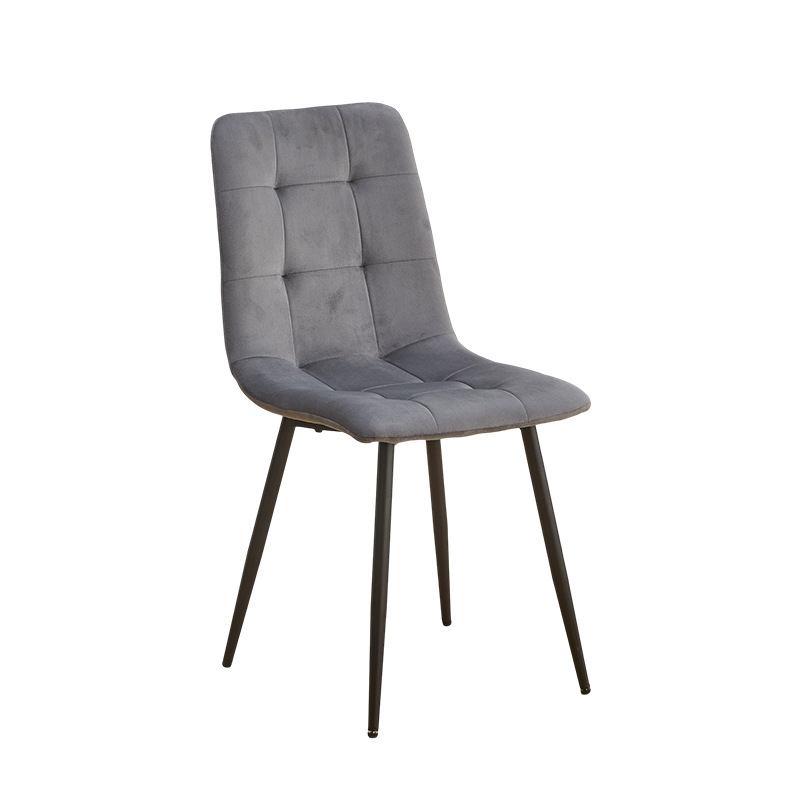Silla de comedor minimalista moderna silla de respaldo de color de hierro forjado para el hogar, restaurante, hotel, negociación de lujo ligero, silla de ocio de paquete suave