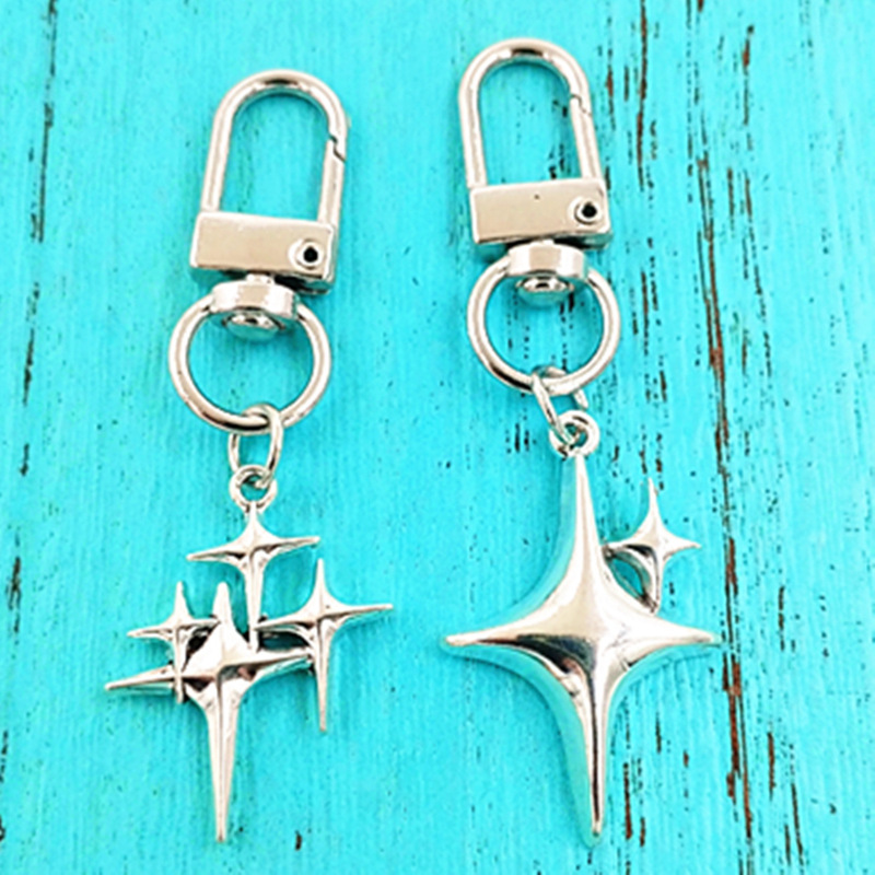 Cross-Border Amazon Y2K Star Decorative Metal Keychain Women's Backpack Pendant Holiday Gift for Mother