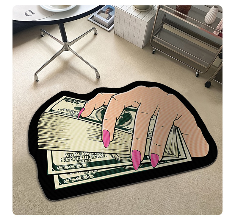 Dollar Banknote Cross-border Door Mat Factory Wholesale Amazon Entrance Floor Mat Decorative Door Wear Mat