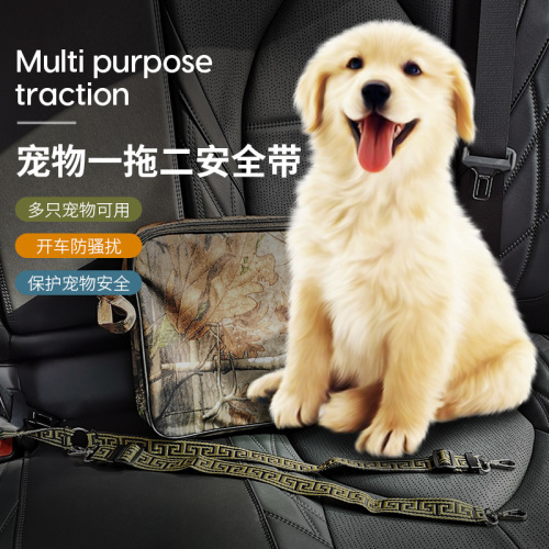 Vehicle-mounted safety rope, double-headed separate leash, fixed extendable nylon leash, dog leash, dog safety belt