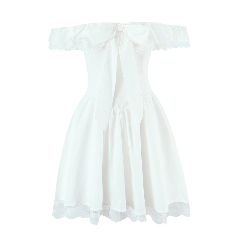 2025 New Sweet Lace Pure Desire Sleeveless Short dress Retro One-Neck Sexy Slim Mini Dress