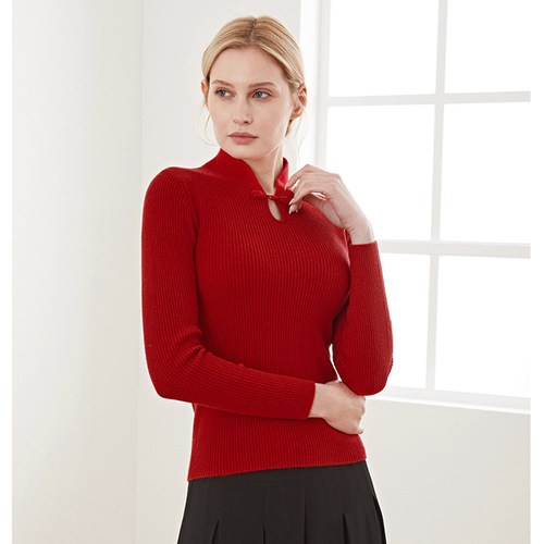Girls Sweater Cashmere Sweater Stand Collar Tang Suit Parent-Child Clothing Mother and Daughter Clothes Autumn and Winter Sweater Children's Clothing Wholesale First-hand Source
