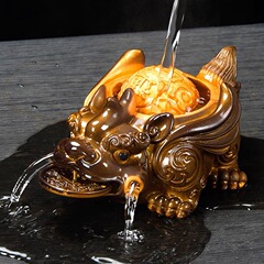 Color-changing tea pet small decorative piece gold toad toad ox can be placed on tea table tea tray tea set accessory exquisite tea ceremony accessories fortune-bringing