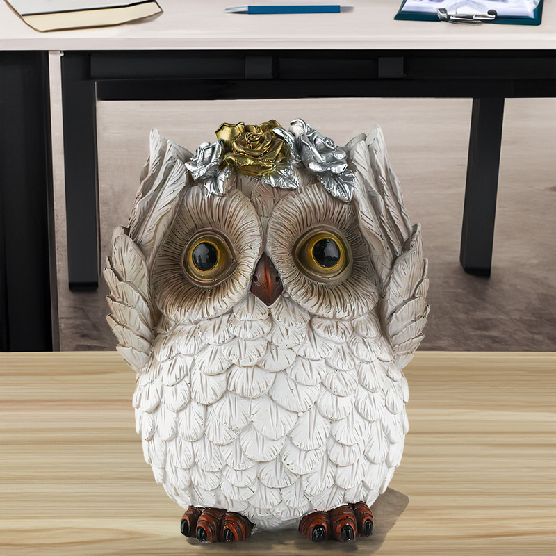  Courtyard Owl Ornaments Garden Resin Small Animals Three Birds Business Gifts
