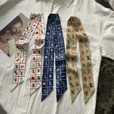 22年新款秋冬真丝丝巾骏马的披挂100%桑蚕丝飘带女士围巾绑包丝巾|ru