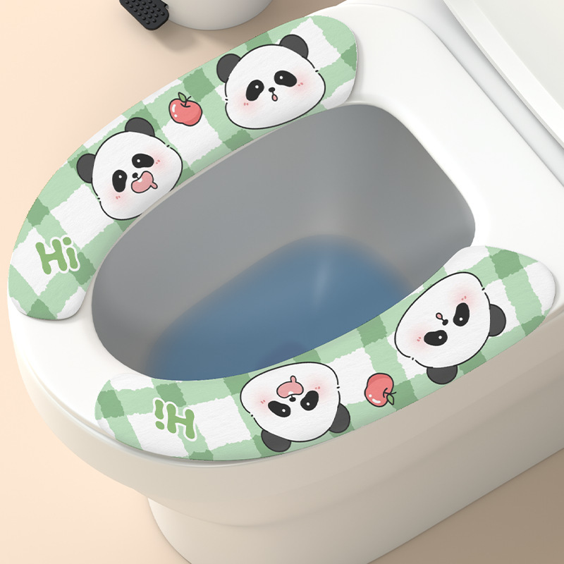 オールシーズン対応のユニバーサルトイレマット、かわいい家庭用洗えるトイレ粘着旅行ポータブル漫画トイレステッカー|undefined