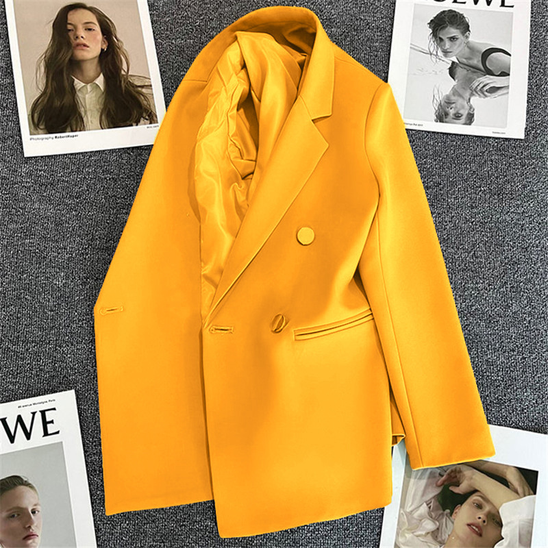 Women's Small Blazer 2026 Spring and Autumn New Korean Style Loose British Style Double-Breasted Off-White Suit Jacket Women's Small Blazer 2026 Spring and Autumn New Korean Style Loose British Style Double-Breasted Off-White Suit Jacket