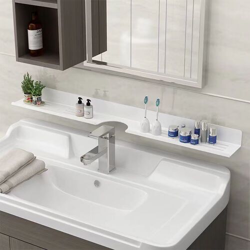 Bathroom storage rack without punching, bathroom mirror front rack, wall-mounted washbasin faucet rack, multi-functional kitchen storage rack