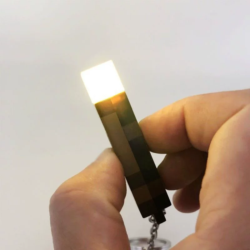 Minecraft game peripherals luminous model keychain toy torch torch night light pendant