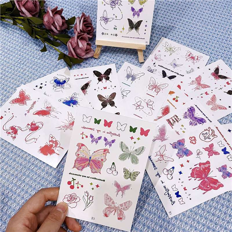 Colorful Butterfly Tattoo Stickers for Women, Waterproof, Long-Lasting, High-End, Ins-Style Realistic Collarbone Stickers, Cute Butterfly Tattoo Stickers Colorful Butterfly Tattoo Stickers for Women, Waterproof, Long-Lasting, High-End, Ins-Style Realistic Collarbone Stickers, Cute Butterfly Tattoo Stickers