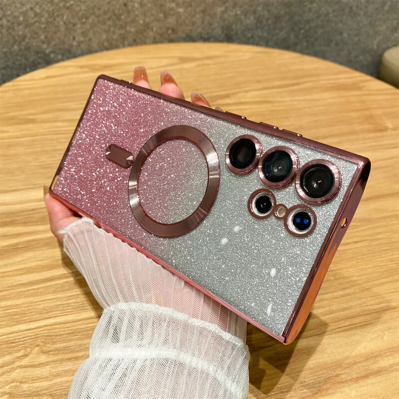 Samsung S26 Gradient Phone Case Cd Pattern Galaxy S25 Ultra Magnetic A37 Electroplated 5 Sets Suitable for S24 Plus