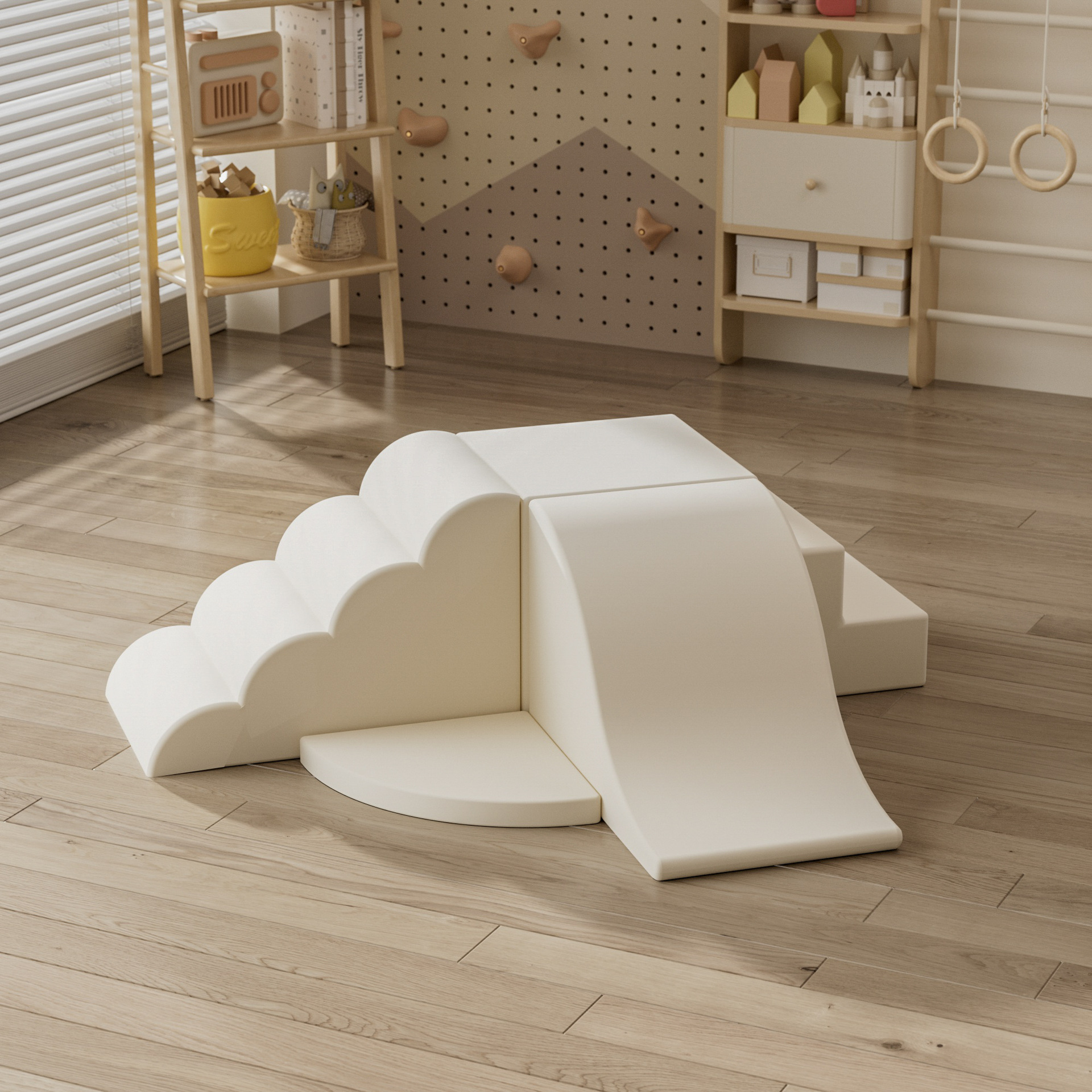 Centro de educación temprana al por mayor transfronterizo, combinación de escalada y deslizamiento de software, entrenamiento de integración sensorial para bebés, tobogán de bolsa suave para interiores para niños