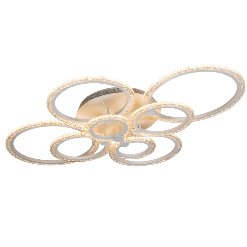 Lámpara de techo LED circular minimalista de acrílico para sala de estar, dormitorio, comedor moderno, lámpara de techo chapada en oro cromado tipo burbuja