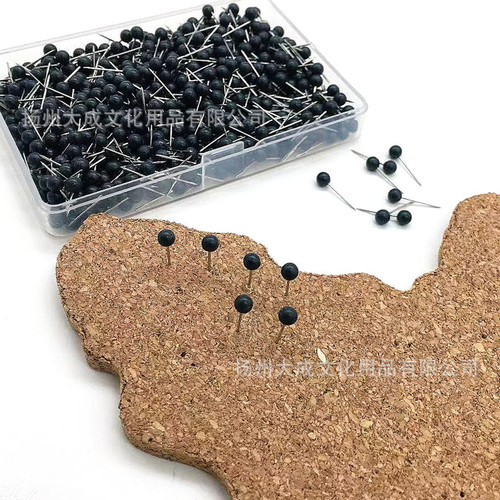 Factory direct sales 4mm color plastic pins cork board floor marking map pin fixed office ball thumbtack