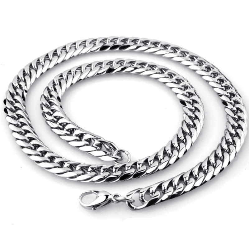 2025 k-estilo de tendencia creativa personalizada, collar de acero inoxidable y titanio, pulsera, cadena para hombres, hebilla cuadrada, cadena cubana para hombres