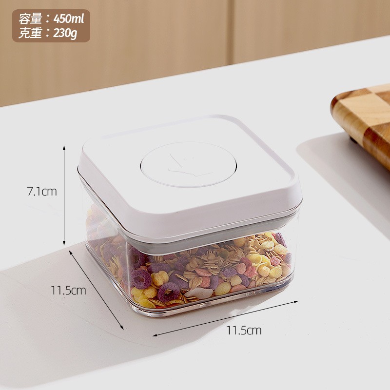 Botella de perilla doméstica de camellia, lata de almacenamiento de bocadillos, caja de preservación transparente con cubierta, caja de sellado de plástico, almacenamiento de cocina