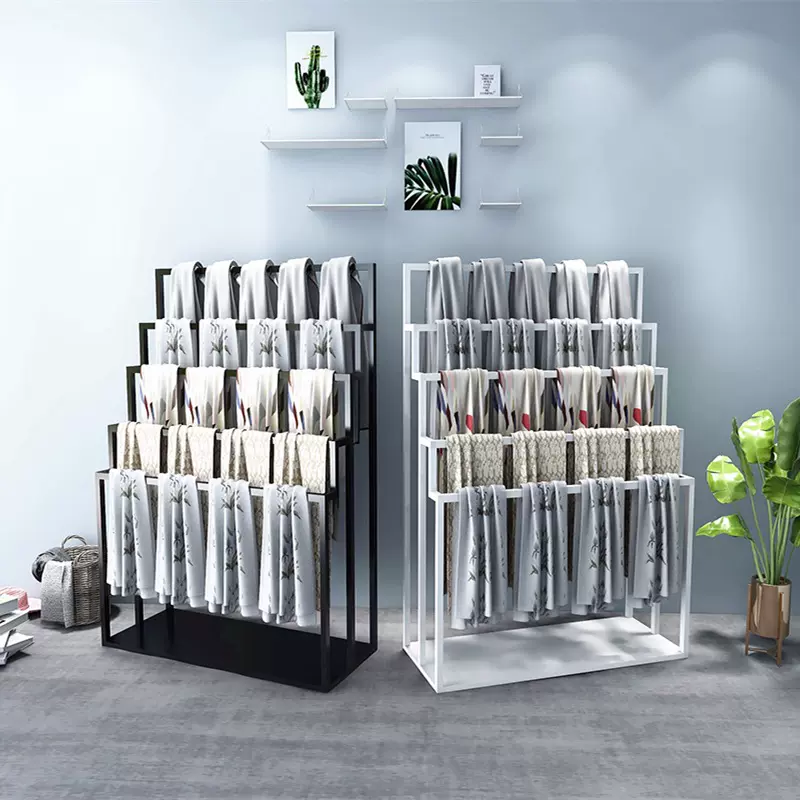围巾架子丝巾展示架服装店落地皮带中岛架裤子展示架披肩布料陈列