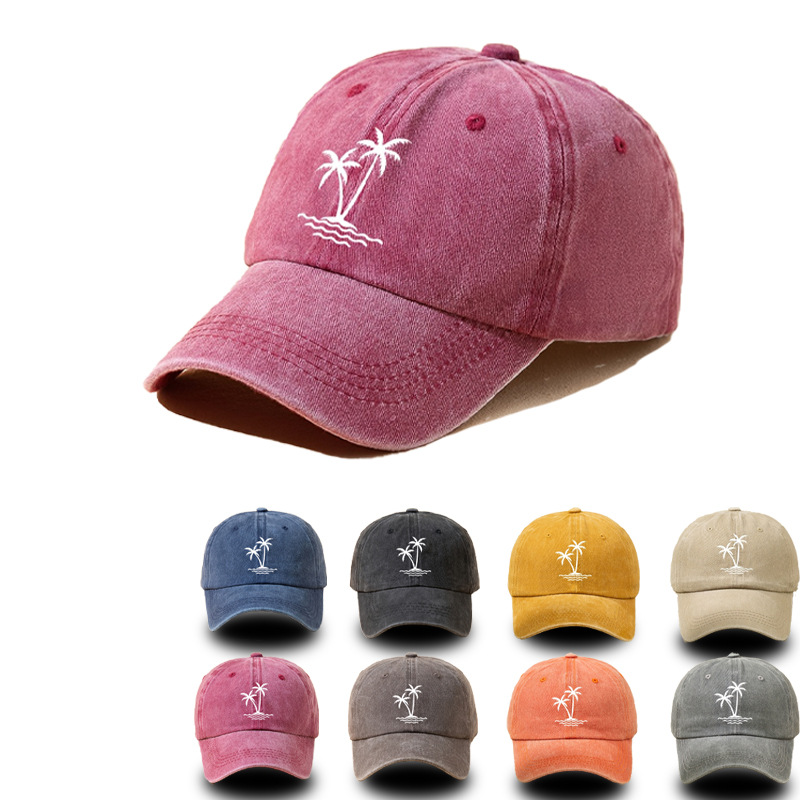 154g Weight Baseball Cap Hats Type Daily Occasion Cotton Material Coconut Tree Pattern Summer, Spring, Autumn Season Unisex Gender Printing Design Simple Style Style Curved Eaves Rim Unisex Simple Style Coconut Tree Printing Curved Eaves Baseball Cap 无