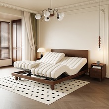 实木智能电动床架多功能零重床垫哄睡互不打扰分区网红床支持米家